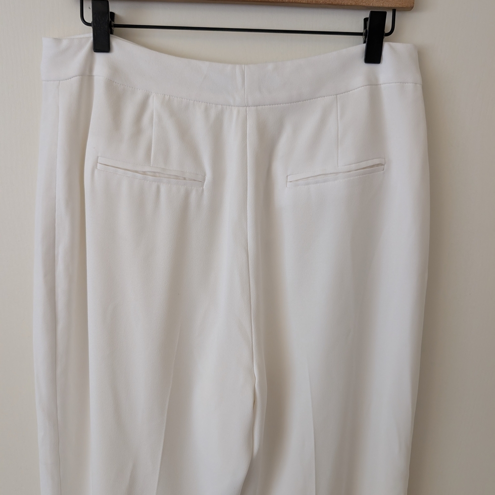 Preston & York Womens 10 White Trouser Pants Preppy Contemporary Minimalist - Picture 6 of 7